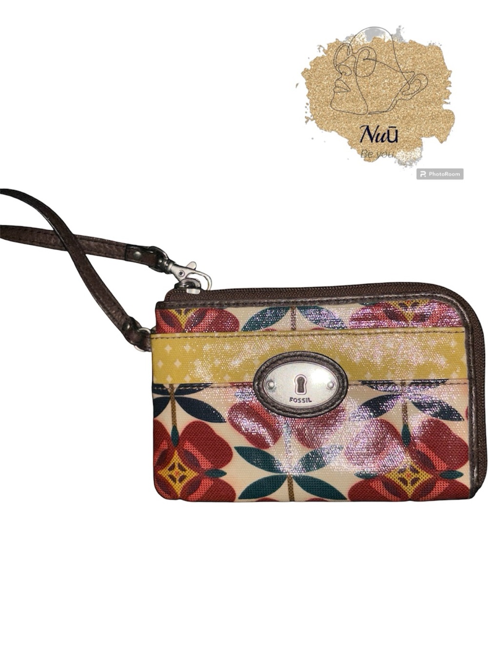 Fossil Multicolor Floral Wristlet with Yellow Band